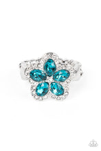 Load image into Gallery viewer, Efflorescent Envy - Blue Flower Ring Paparazzi
