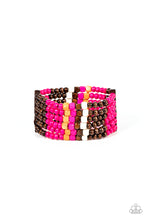 Load image into Gallery viewer, Dive into Maldives - Pink Wooden Multi-Color Bracelet Paparazzi
