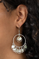 Cabana Charm - Silver Shell Earrings Paparazzi