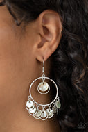 Cabana Charm - Silver Shell Earrings Paparazzi