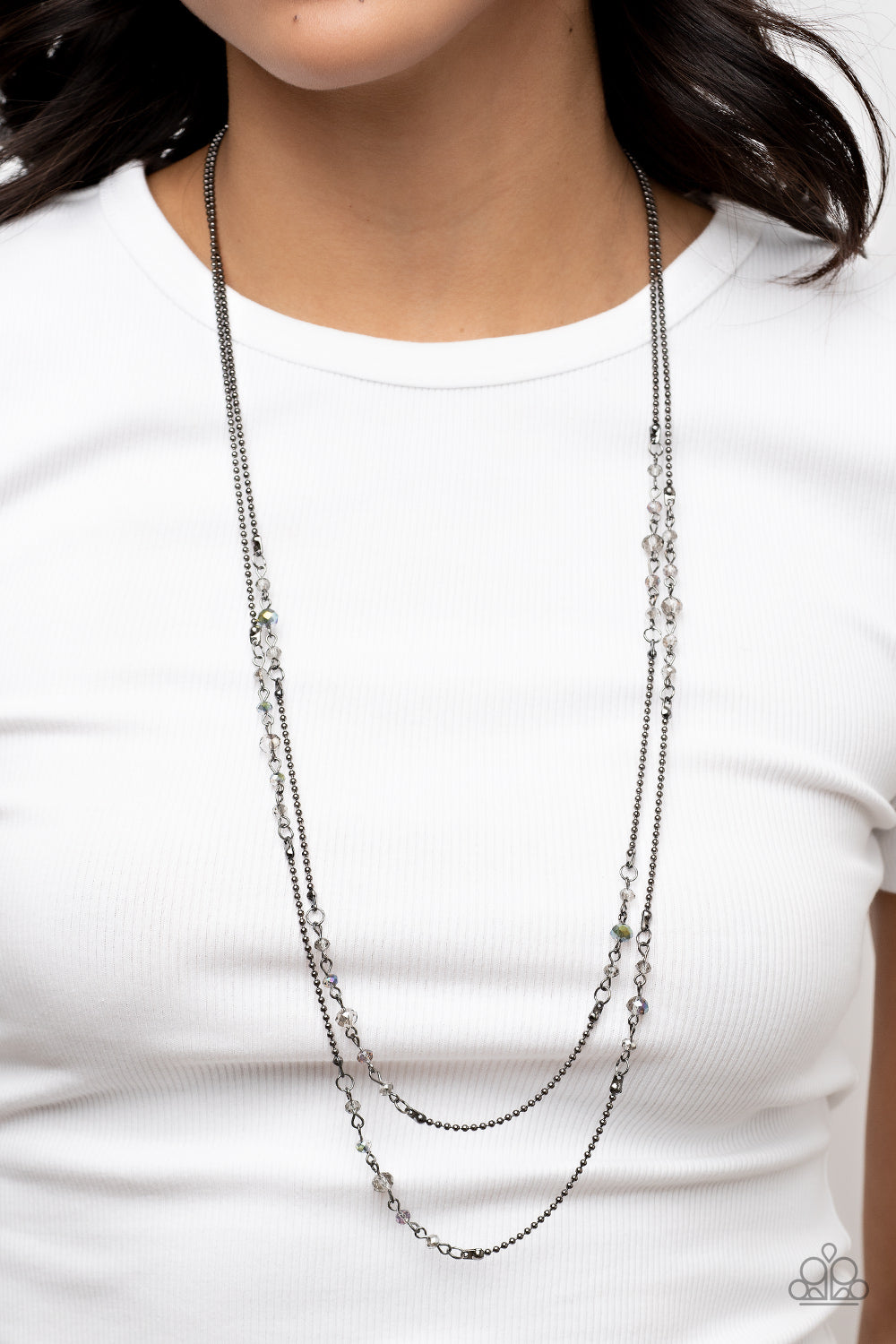 Petitely Prismatic - Black Layered Necklace Paparazzi