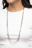 Petitely Prismatic - Brass Oil Spill Necklace Paparazzi