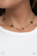 Dreamy Distractions - Brown Cat Eye Choker Necklace Paparazzi