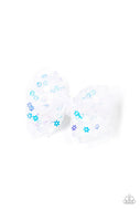 Sugar Plum PRAIRIE - White Iridescent Flower Hair Clip Paparazzi