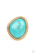 Load image into Gallery viewer, Take the High RODEO Blue Crackle Gold Ring Paparazzi
