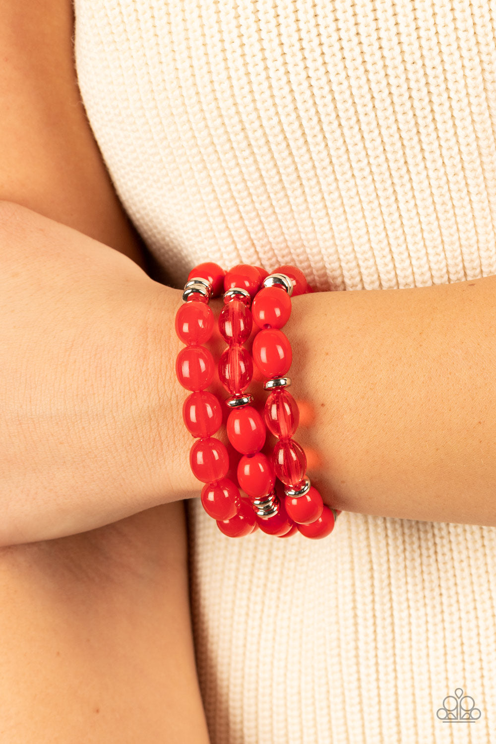 Coastal Coastin - Red Bracelet Paparazzi