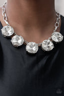 Limelight Luxury - White Bling Necklace Empower Me Pink Paparazzi