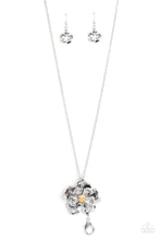Load image into Gallery viewer, Homegrown Glamour - Silver Flower Lanyard Necklace Paparazzi
