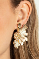 Farmstead Meadow - Gold Flower Stud Earrings Paparazzi