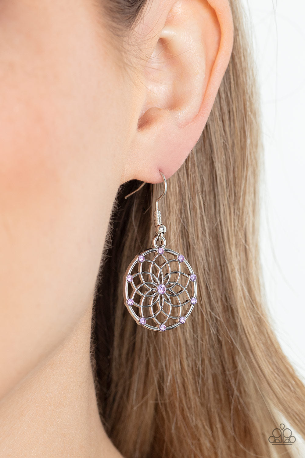 Springtime Salutations - Purple Flower Earrings Paparazzi