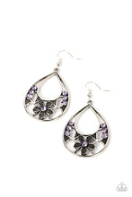 Load image into Gallery viewer, Meadow Marvel - Purple Flower Teardrop Earrings Paparazzi
