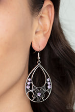 Load image into Gallery viewer, Meadow Marvel - Purple Flower Teardrop Earrings Paparazzi
