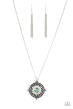 Load image into Gallery viewer, Compass Composure - Green Iridescent Necklace
