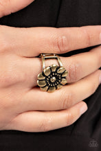Load image into Gallery viewer, Floral Farmstead - Brass Flower Ring Paparazzi

