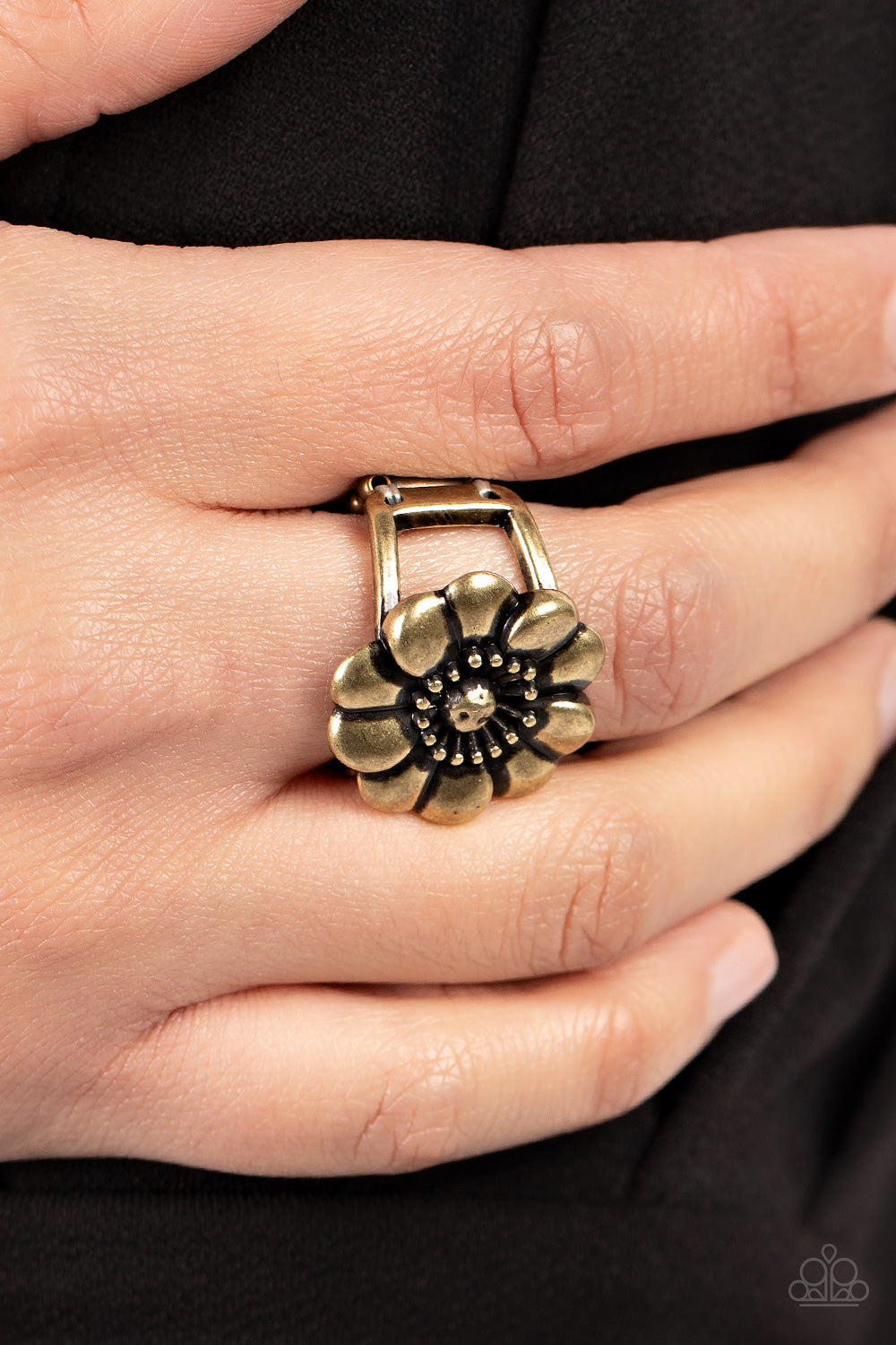 Floral Farmstead - Brass Flower Ring Paparazzi