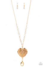 Load image into Gallery viewer, Doting Devotion - Gold Lanyard Necklace Paparazzi
