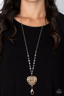 Doting Devotion - Gold Lanyard Necklace Paparazzi