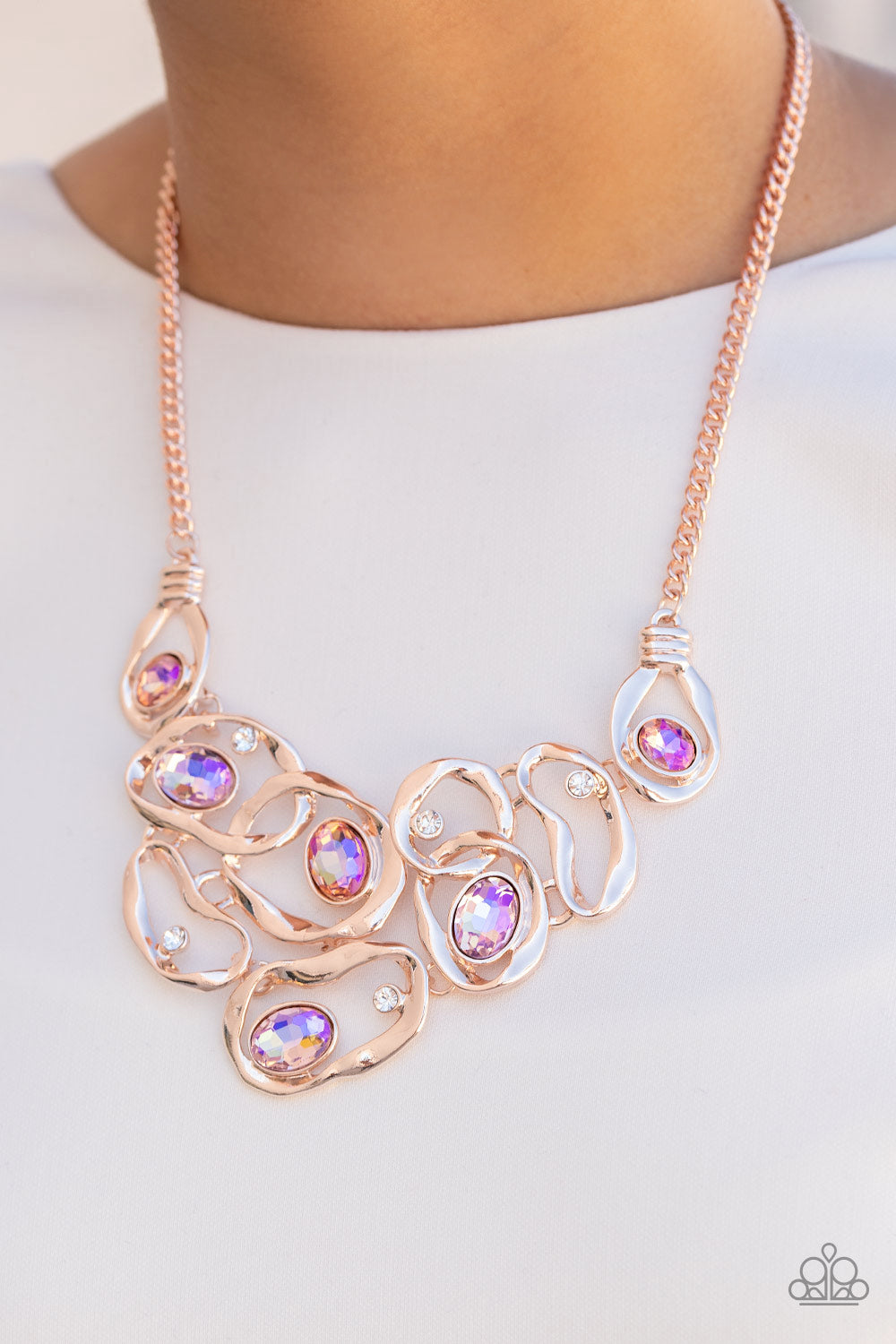 Warp Speed - Rose Gold Life of the Party Necklace Paparazzi