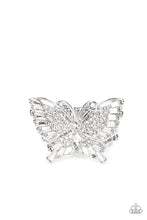 Load image into Gallery viewer, Fearless Flutter - White Butterfly Life of the Party Ring Paparazzi
