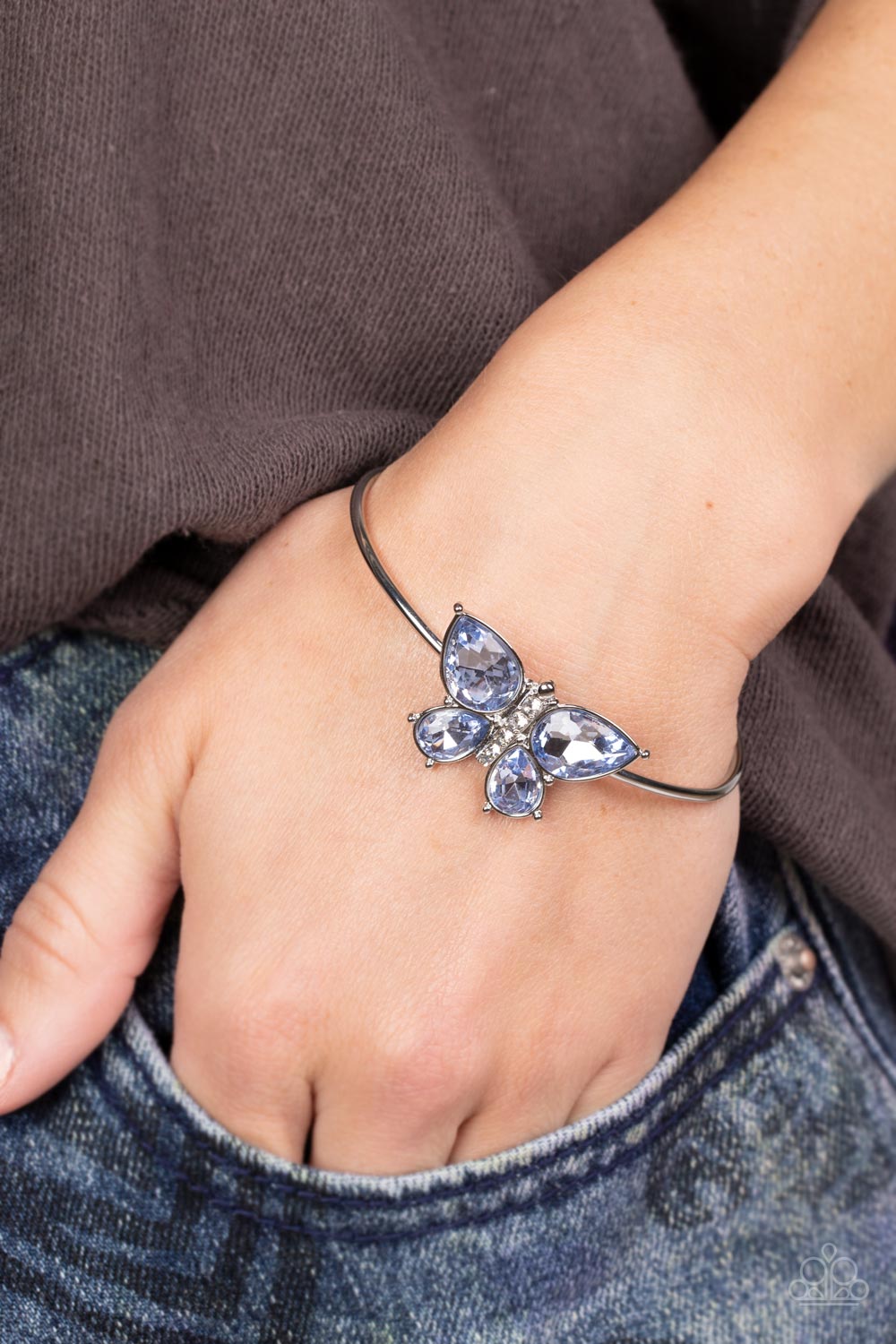 Butterfly Beatitude - Blue Cuff Bracelet