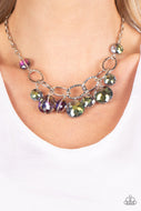 Rhinestone River - Multi-Color Oil Spill Necklace
