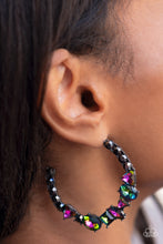 Load image into Gallery viewer, New Age Nostalgia - Multi-Color Oil Spill Hoop Earrings Paparazzi
