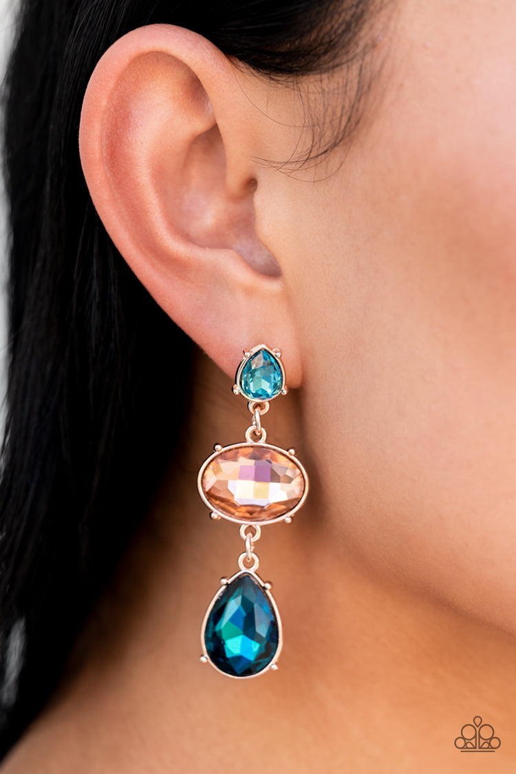 Royal Appeal - Multi-Color Rose Gold Earrings Life of the Party