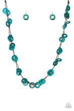 Load image into Gallery viewer, Waikiki Winds - Blue Wooden Necklace Paparazzi
