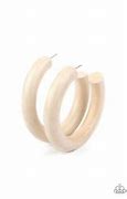 Load image into Gallery viewer, I WOOD Walk 500 Miles - White Wooden Hoop Earrings Paparazzi
