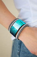 Mermaids Have More Fun Blue & Silver Sequin Bracelet Paparazzi