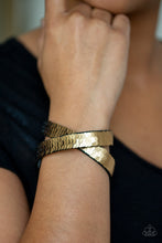 Load image into Gallery viewer, Under The Sequins - Gold Double Wrap Mermaid Bracelet Paparazzi
