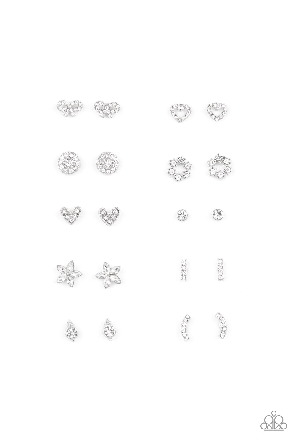Starlet Shimmer Kids Jewelry Multi Shaped Diamond Stud Earrings Paparazzi - 10 Pack