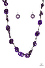 Load image into Gallery viewer, Waikiki Winds - Purple Wooden Necklace Paparazzi
