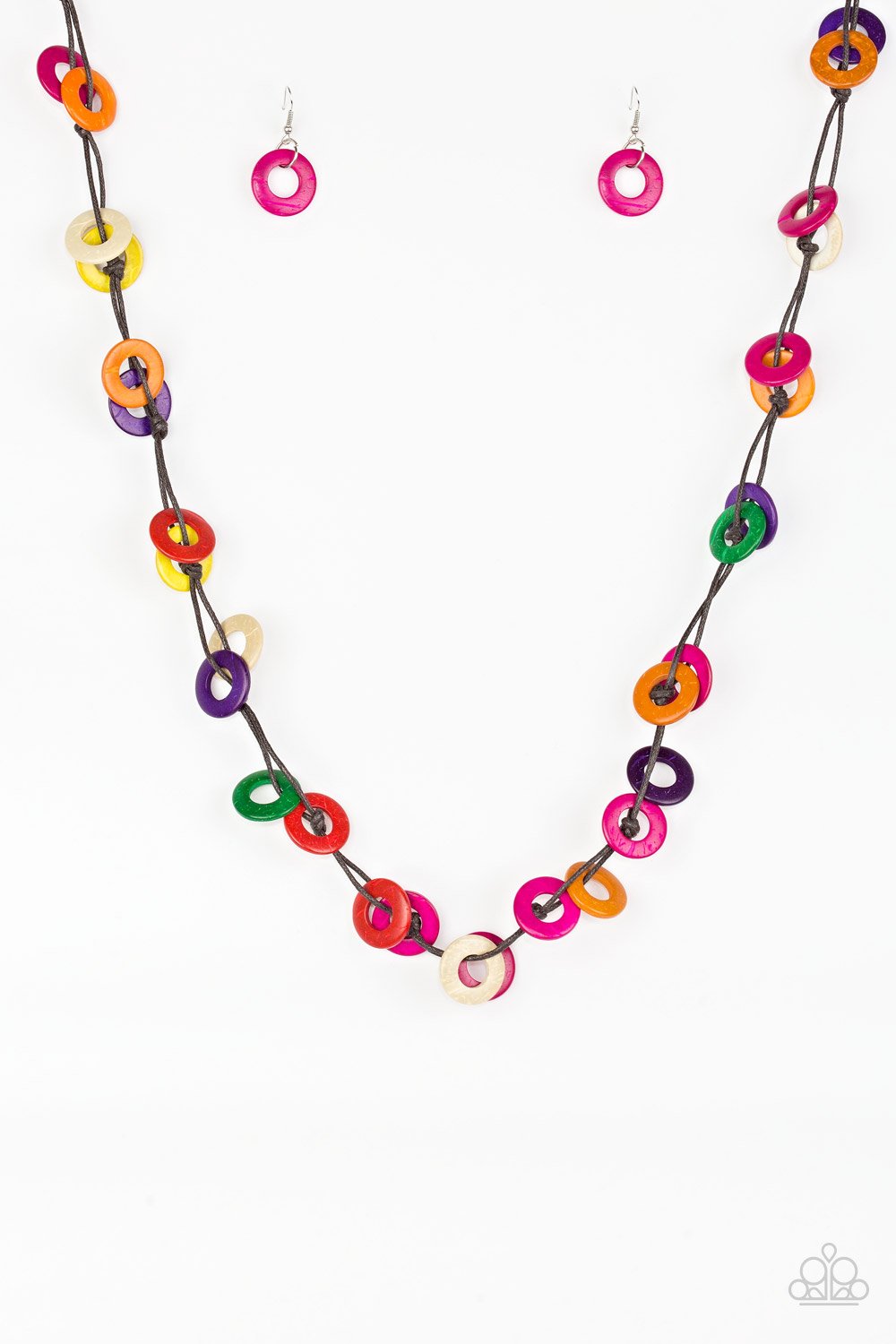 Waikiki Winds - Multi-Color Wooden Necklace Paparazzi