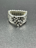 Tri Flower Silver Ring Paparazzi