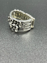 Load image into Gallery viewer, Tri Flower Silver Ring Paparazzi
