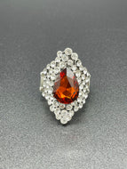 Orange Rhinestone Teardrop & Bling Ring Paparazzi