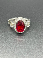 Red Ruby Rhinestone Oval & Bling Ring Paparazzi