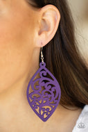 Coral Garden - Purple Wood Earrings Paparazzi