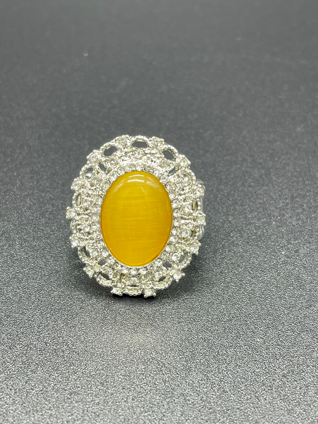 Yellow Oval Moonstone Ring Paparazzi