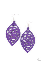 Load image into Gallery viewer, Coral Garden - Purple Wood Earrings Paparazzi

