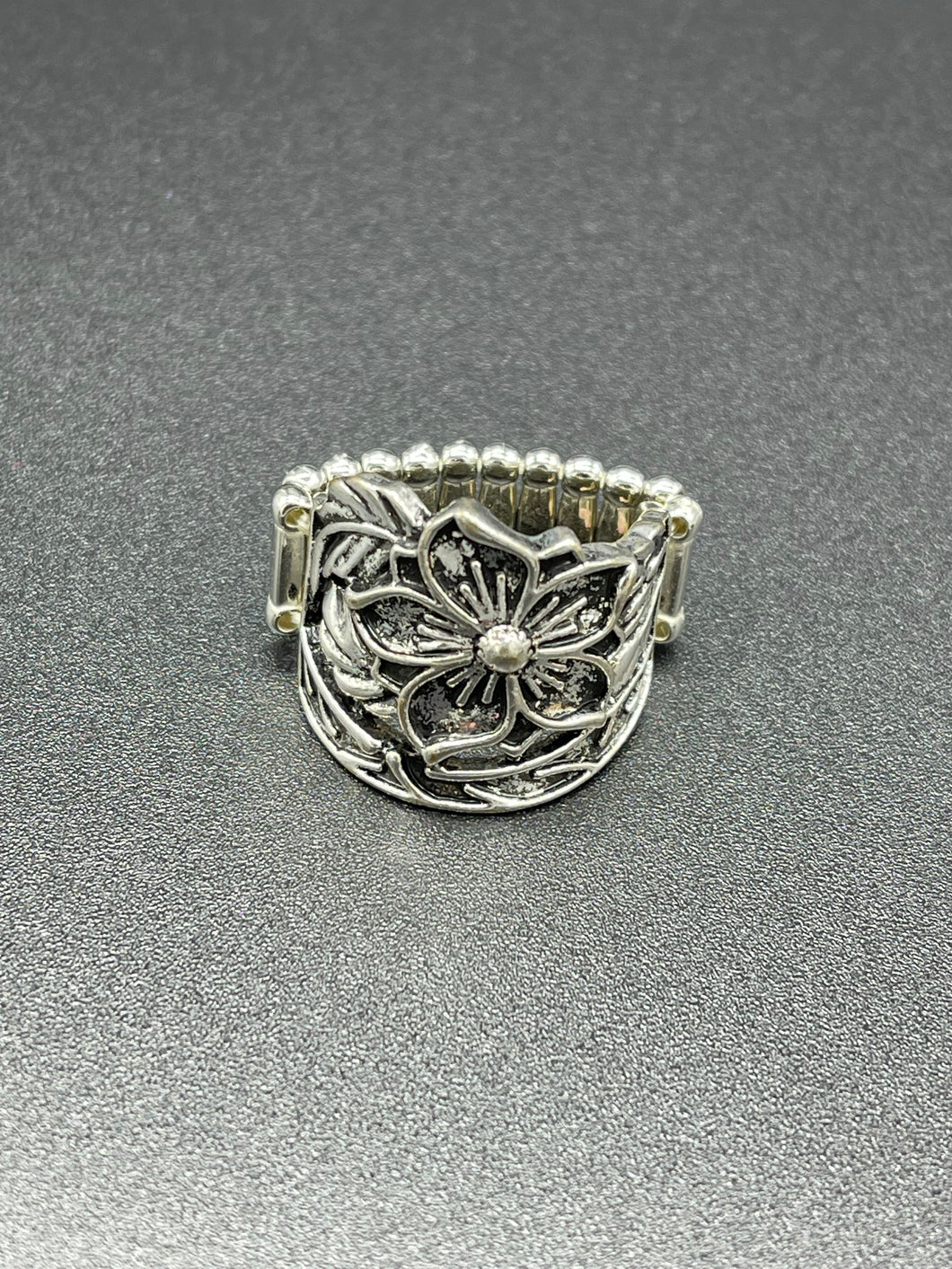 Silver Single Flower Ring Paparazzi