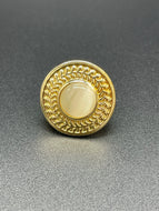 White Moonstone Circle Gold Ring Paparazzi