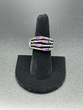 Load image into Gallery viewer, Gunmetal Pink Rhinestone Black Ring Paparazzi
