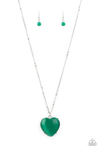 Load image into Gallery viewer, Warmhearted Glow - Green Heart Moonstone Necklace Paparazzi
